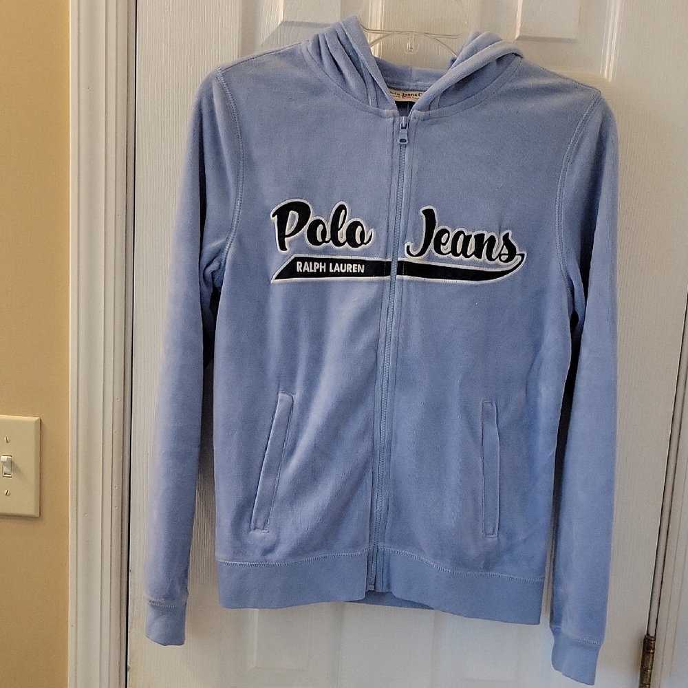 Ralph Lauren Light Blue Polo Jeans Zip-Up Hoodie NWT